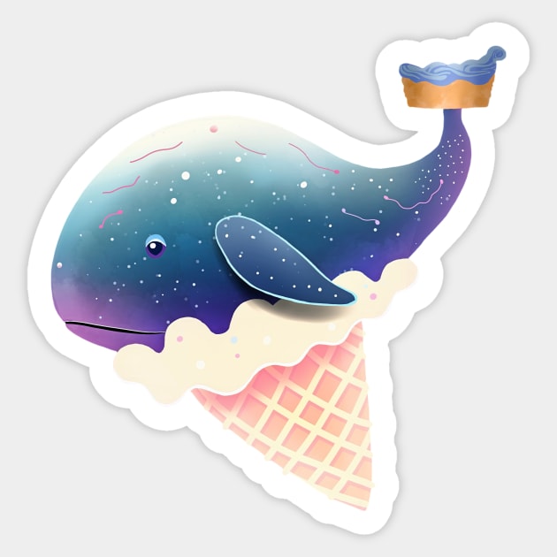 Iced Whale Cream Sticker by FAT1H
